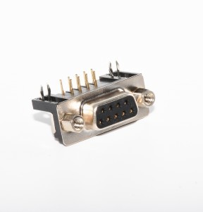 Black Dr9P Female Connector Socket, Rivet, Gull Gold Plated