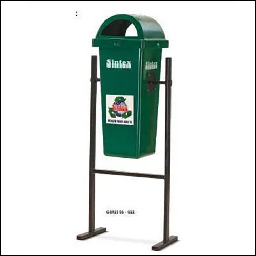 Litter Bin - LLDPE with MS Stand, 60/80/100 L Size, Green & Blue Color, Perfect for Waste Collection in Housing Societies, Clubs, Institutions, Roads, Parks