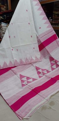 Cotton silk triangle design handloom saree