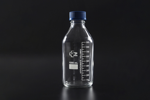 1407 Reagent Bottle (Media Bottle) With Plastic Blue Screw Cap Clear - Boro 3.3 Glass 500ml Clear