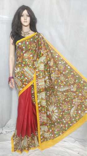 Cotton screen print saree