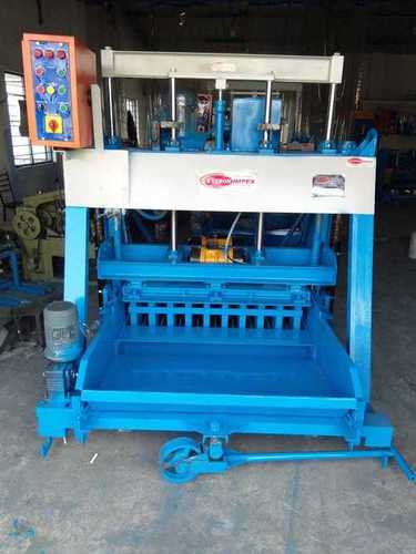 Blue Semi Automatic Concrete Hollow Block Making Machine