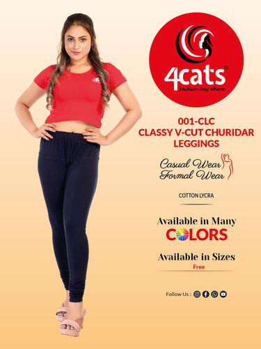 White V-Cut Churidar Leggings