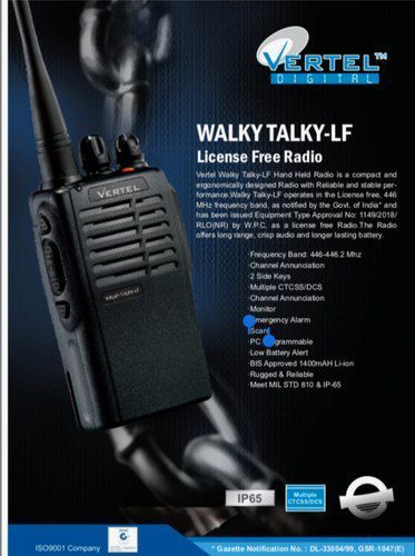 Vertel License free Walky talky