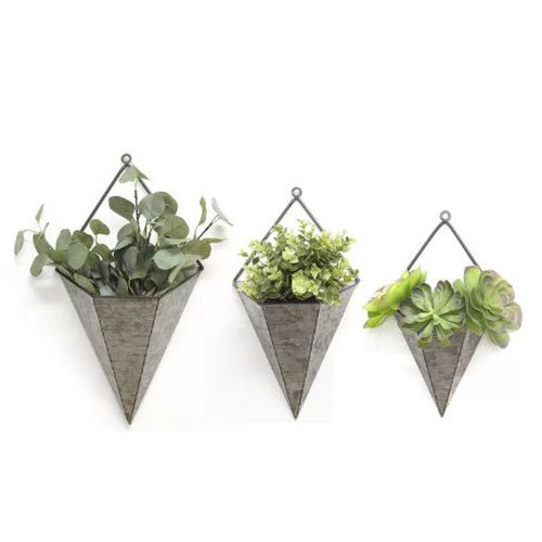 Polished Hanging Planter Set