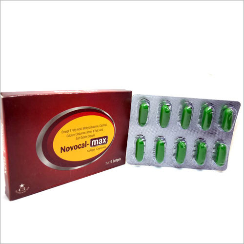 Novocol-Max - Omega 3 Fatty Acid, Methylcobalamin, Calciriol, Calcium Carbonate, Boron Soft Gelatin Capsule | Promotes Growth, Bone Health, Joint Mobility, Red Blood Cell Production, Dietary Supplement for Calcium and Vitamin Deficiencies