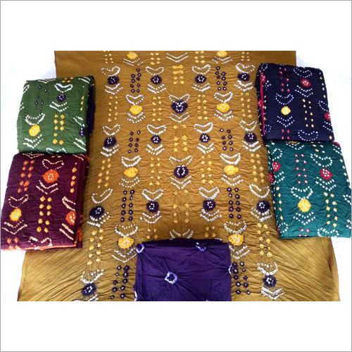 Premium Bandhani Dress Material - Cotton Blend, 2.5-3 Meters, Multicolor | Washable, Durable, No Fade, Quick Dry