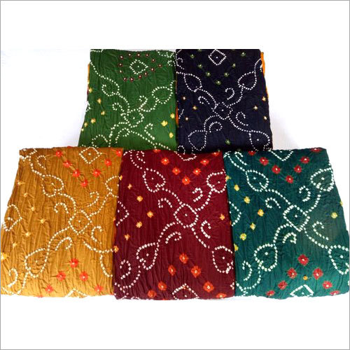 Ladies Casual Bandhani Dress Material - Cotton, 2.5-3 Meter, Multicolor | Washable, Durable, Quick Dry, No Fade, Ideal for Summer & Spring