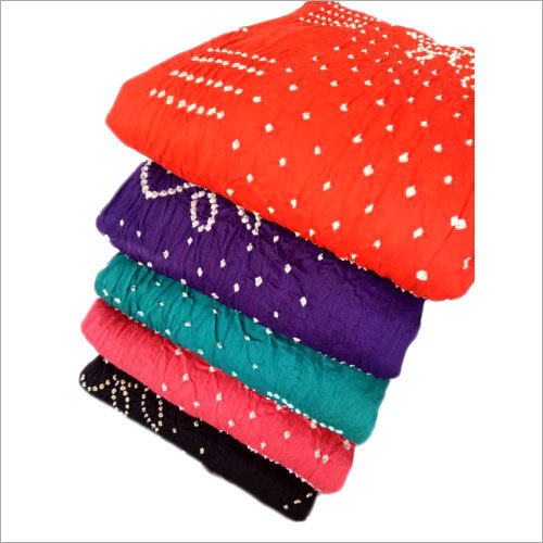 Bandhani Ladies Dress Material - Cotton Blend, 2.5-3 Meters Length, Multicolor | Washable, Durable, No Fade, Quick Dry