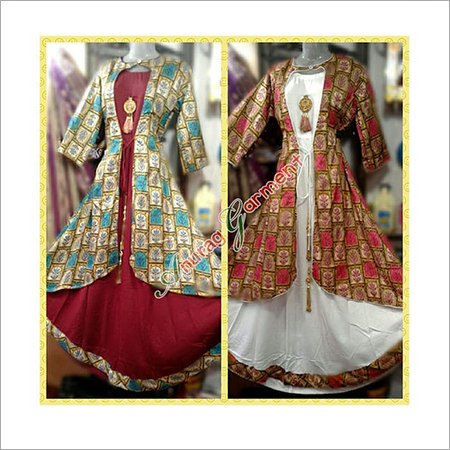 Rayon And Georgette Jacket Gown