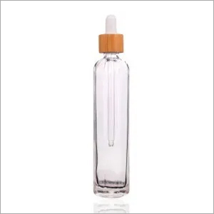 Wholesale 80ml glass cosmetic glass bottle with bamboo cap By GLOBALTRADE
