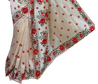 Assam silk rose embroidery saree