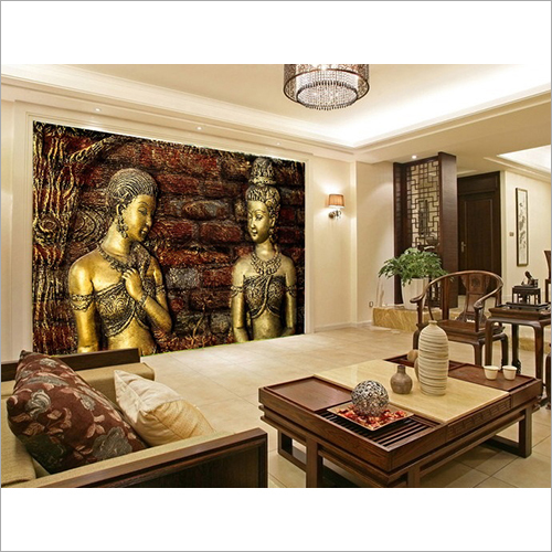 Buddha Customized Wallpaper - Available in HD and Nonwoven | Waterproof, 3D Effect, Customized Size, Glossy Finish, Easy Installation
