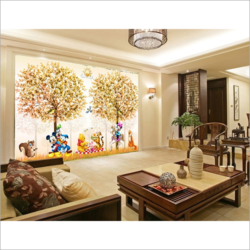 Customized Cartoon Wallpaper - HD, PVC, 3D, Nonwoven | Waterproof, Custom Size, 400 GSM to 1mm Thickness, Kid-Friendly Designs