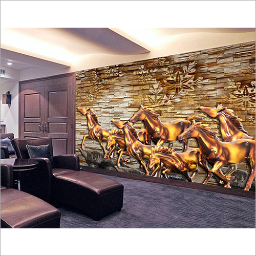 Horse Print Custom Wallpaper - HD PVC, Customized Size, 400 gsm to 1mm Thickness | Waterproof, Easy to Clean, Ideal for Various Spaces