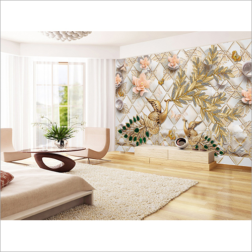 3D Living Room Wallpaper - HD PVC, Customized Size, 400 GSM to 1mm Thickness | Waterproof, Mildew Resistant, Scratch-Free Nonwoven Texture