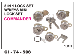 5 in 1 Lock set w/keys Commander