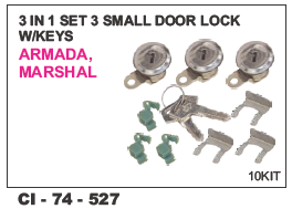 3 in 1 set 3 Small Door Lock w/keys Armada, Marshal
