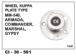 Wheel Kuppa Plate type, Armada,Commander, Marshal, Gypsy