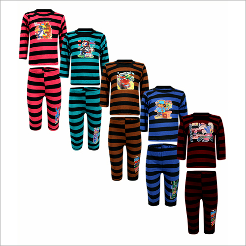 Kids Full Sleeves T-Shirt With Pyjama Set - Cotton, Sizes S-M-L, Available in 5 Colors | Anti-Wrinkle, Breathable, No Fade, Washable, Printed Pattern