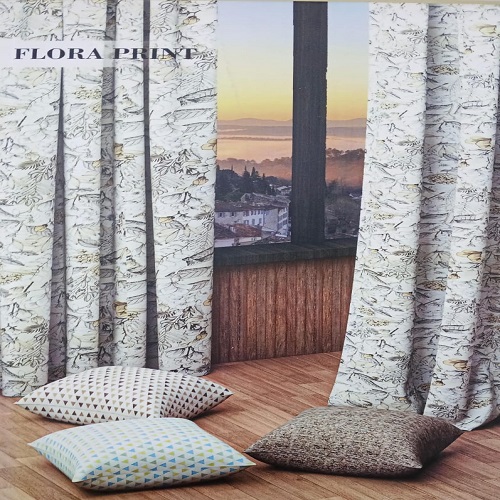 Floral Printed Curtain Fabric - Polyester Dobby Weave, Digital Print with Soft Texture and Eye-Catchy Patterns