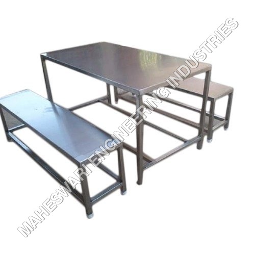 SS Dining Table with Doubleside Attached
