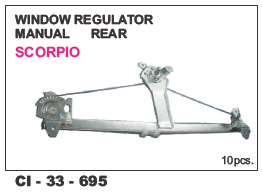 Window Regulator - Manual Rear Left/Right for Scorpio | 4 Wheeler, Warranty Included