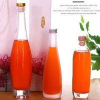 hot sale high-capacity clear decal 200ml 375ml 500ml wine glass bottle with cork