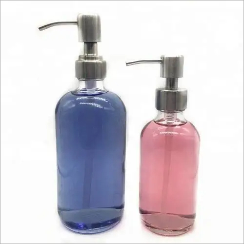 High Quality Clear White Glass 8oz/16oz Boston Round Bottle For Shampoo,Shower Gel