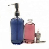 High Quality Clear White Glass 8oz/16oz Boston Round Bottle For Shampoo,Shower Gel