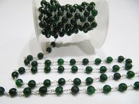 3Feet Natural Emerald Jade Chalcedony Round Beads 6mm Rosary Chain