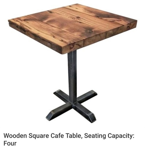 Salasar Crafts Wodden Square Cafe Table Seating Capacity Four