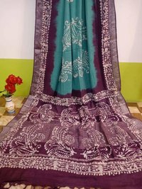 Linen Batik Printed Sarees