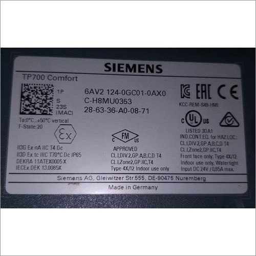 Siemens TP700 Comfort HMI Display  (6AV2124-0GC01-0AX0)