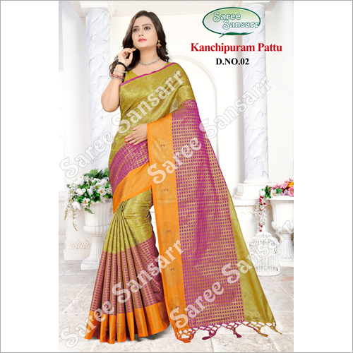 Available In Multicolour Ladies Kanchipuram Pattu Saree