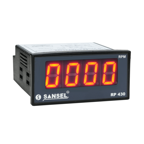 RPM Indicator - ABS Plastic, 65x72x35 mm, Black | 4 Digit LED Display, 9999 RPM, 3-30V DC Input, Â±0.05% Accuracy, Ideal for Speed Monitoring