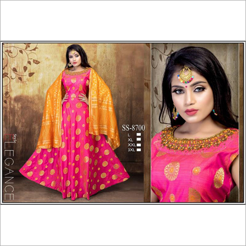Available In Different Color Ladies Anarkali Suit
