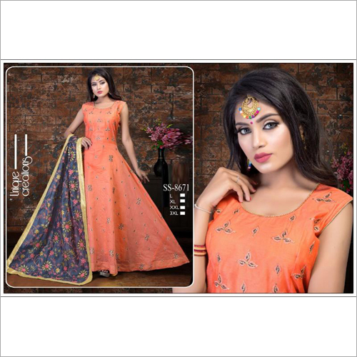 Available In Different Color Ladies Long Round Suit