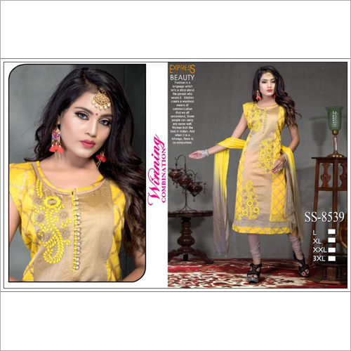 Available In Different Color Yellow Fancy Churidar Salwar Suit
