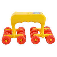 Acupressure Roller Massager - Plastic, 10x6x4 Inches, Yellow Color | 8 Ergonomic Rollers For Pain Relief