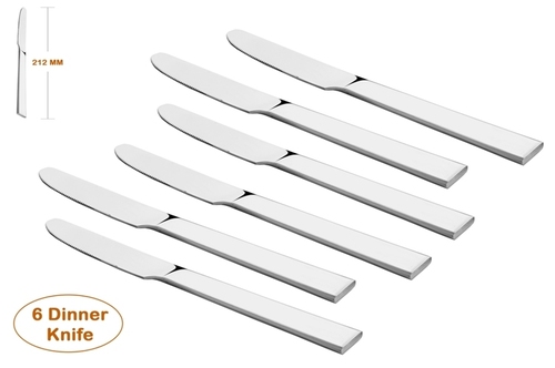 Silver Shapes Artic Dinner Knife 6 Pcs