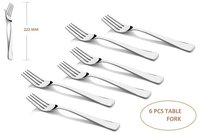 Shapes Artic Table Fork 6 Pcs - Stainless Steel, Silver Finish, Mirror Polish | Elegant Design With Thick Stems And Soft-curved Edges