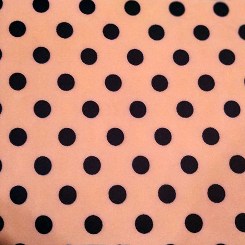 Orange Color 4x4 Lycra - Polka Dot Knit, Soft Texture, Stretchable, Durable Fabric