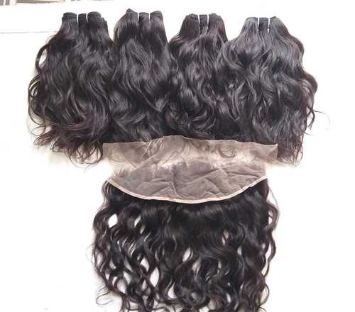 Raw Unprocessed Temple Donated Wavy Hair Top Quality Hair affordable