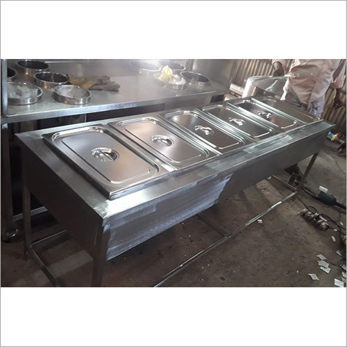 SS Food Counter - Stainless Steel, Various Sizes Available, Silver Color - Anti-Corrosive Coating, Ideal for Restaurants and Hotels
