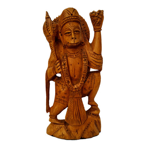 Wooden hanuman Stetu idol Stending possition 15 cm