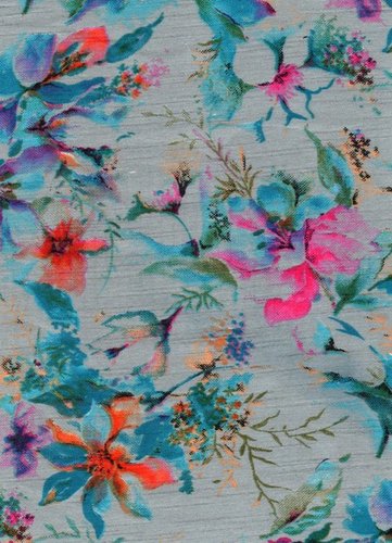 Banglory Satin Print Fabric - 44" Size, 4 Malty Colors | Luxury Printed Long Party Dress for Elegant Sophistication and Comfort