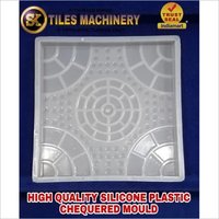 Full Circle Chequered Tile Mould - Silicone Plastic, 12x12 Inches, White Color | Light Weight, Fine Finish, Available In Varied Colors