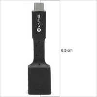 Otg Adapter - Rubber Material, 6.5 Cm Size, Black Color | Durable, Hassle-free Data Transfer
