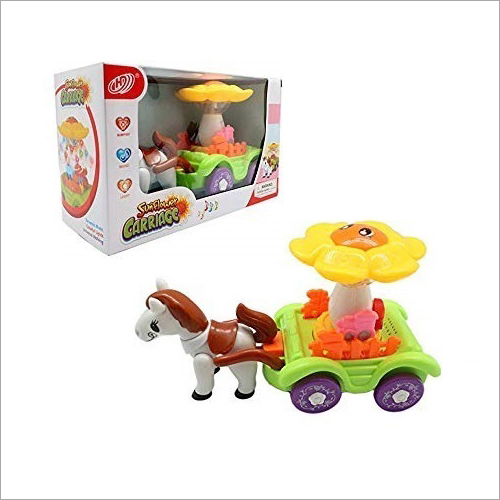 Battery Operated Sunflower Carriage Toy - Plastic Material, Multicolor Design | Fun Personal Playtime Experience for Kids